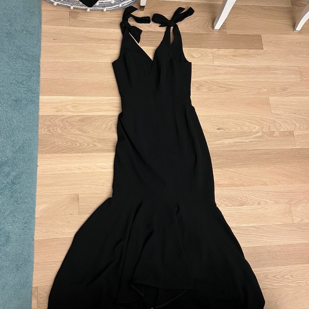 Dress The Population Black Tie Strap Midi Dress XS